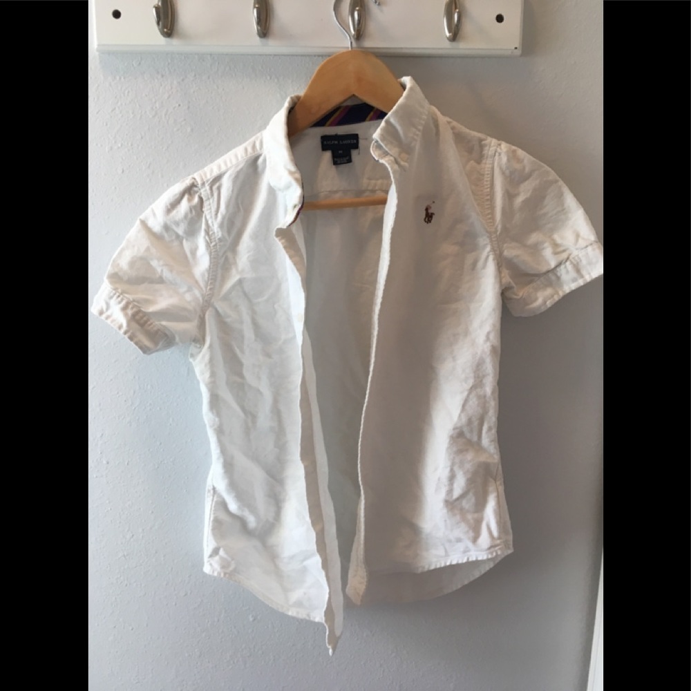 🎆 RALPH LAUREN WHITE COLLARED SHIRT🎆